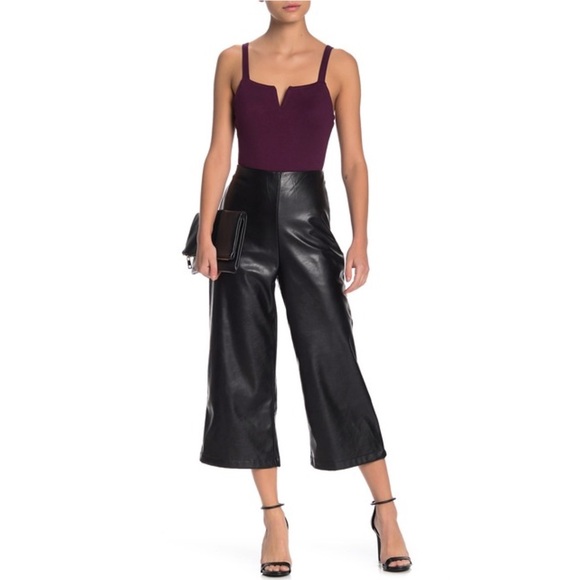 14th & Union Pants - 14th & Union • Faux Leather Wide Leg Pants